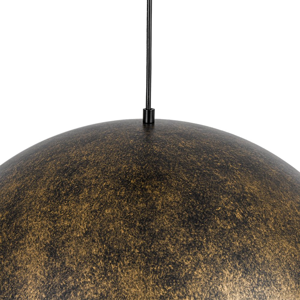 Gloruvux Oversized Antique Dark Rust Metal Pendant Light