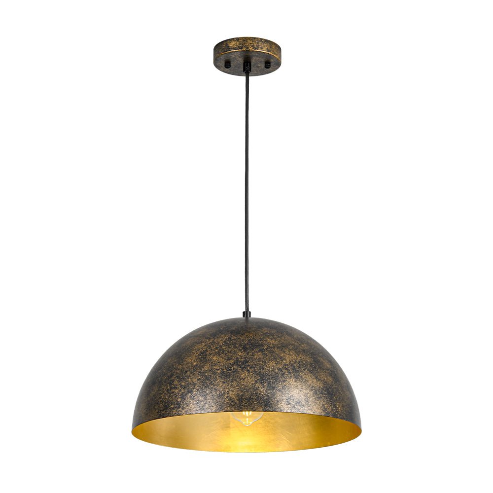 Gloruvux Oversized Antique Dark Rust Metal Pendant Light