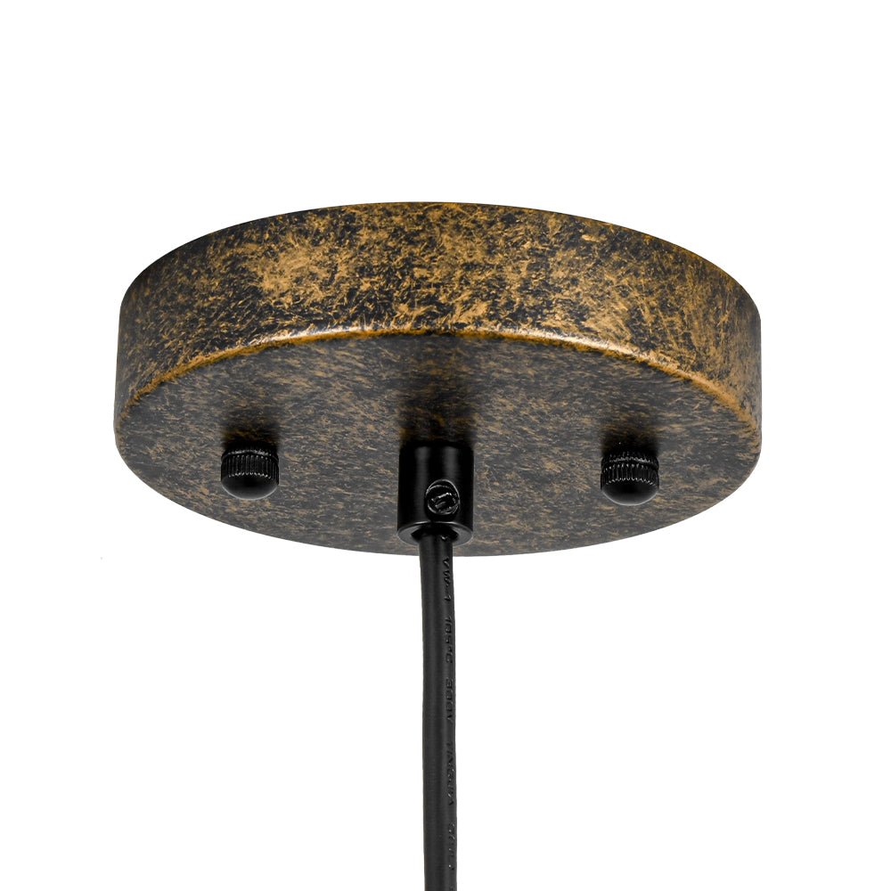 Gloruvux Oversized Antique Dark Rust Metal Pendant Light