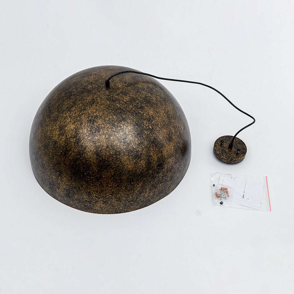 Gloruvux Oversized Antique Dark Rust Metal Pendant Light