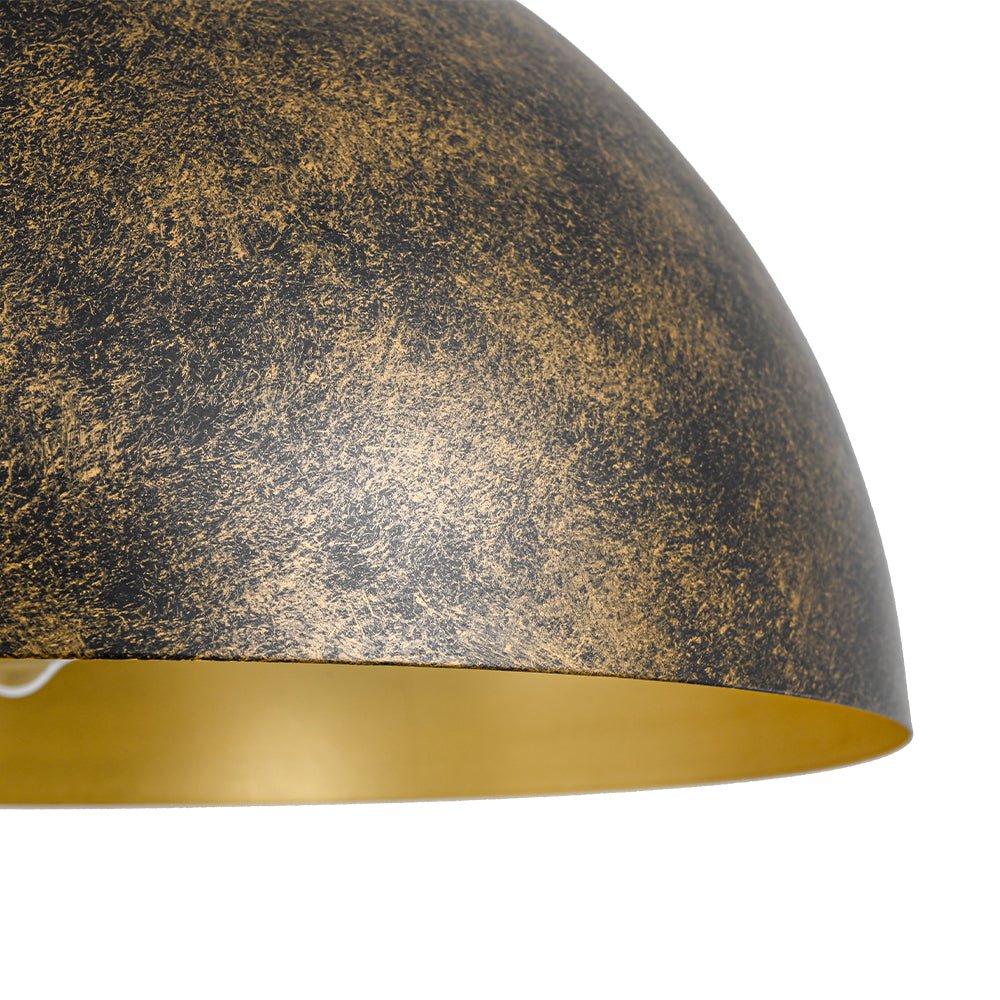Gloruvux Oversized Antique Dark Rust Metal Pendant Light