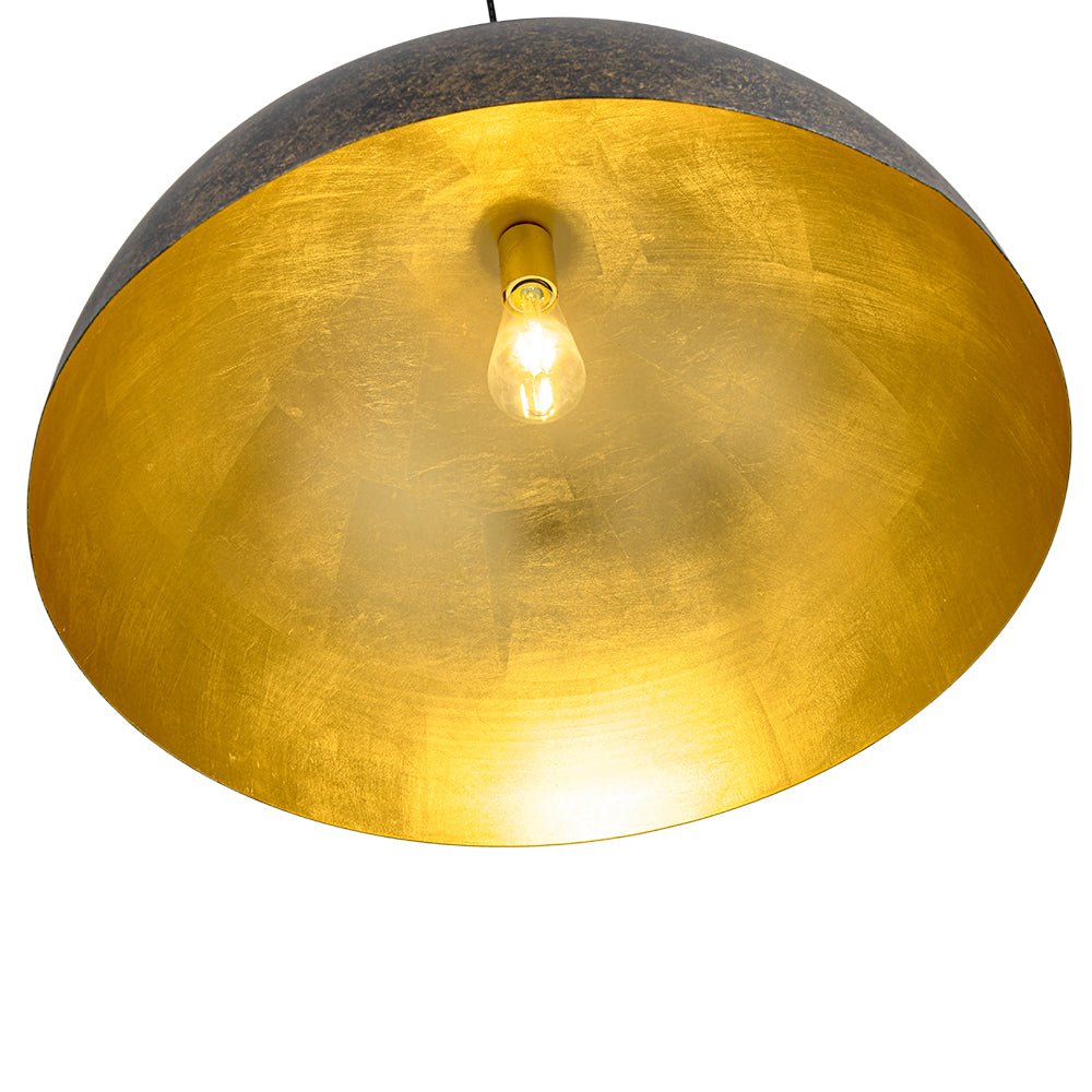 Gloruvux Oversized Antique Dark Rust Metal Pendant Light
