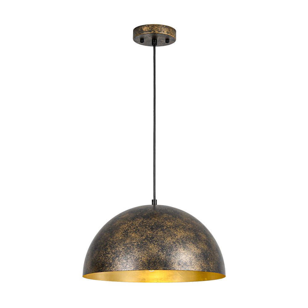 Gloruvux Oversized Antique Dark Rust Metal Pendant Light