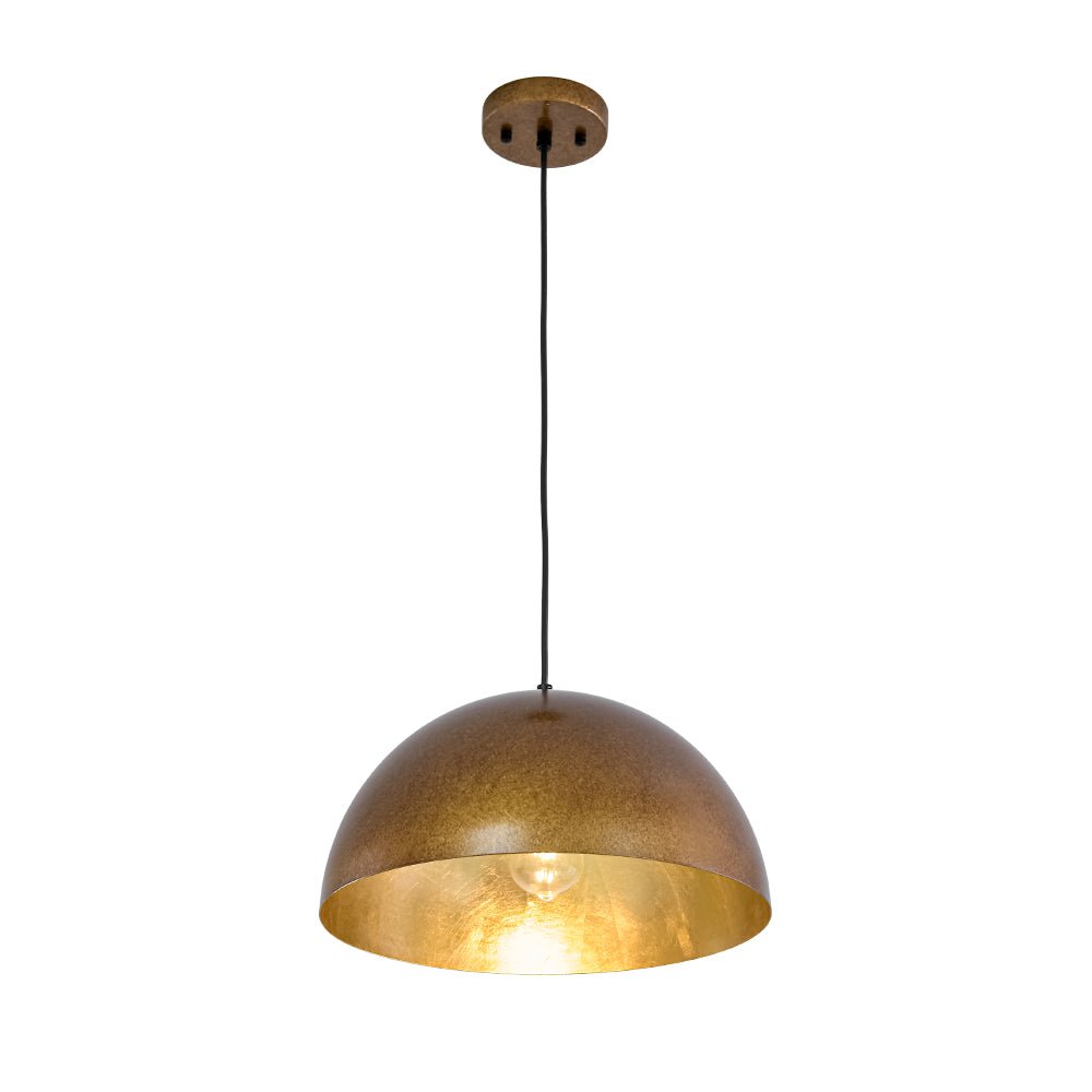 Gloruvux Oversized Antique Dark Rust Metal Pendant Light