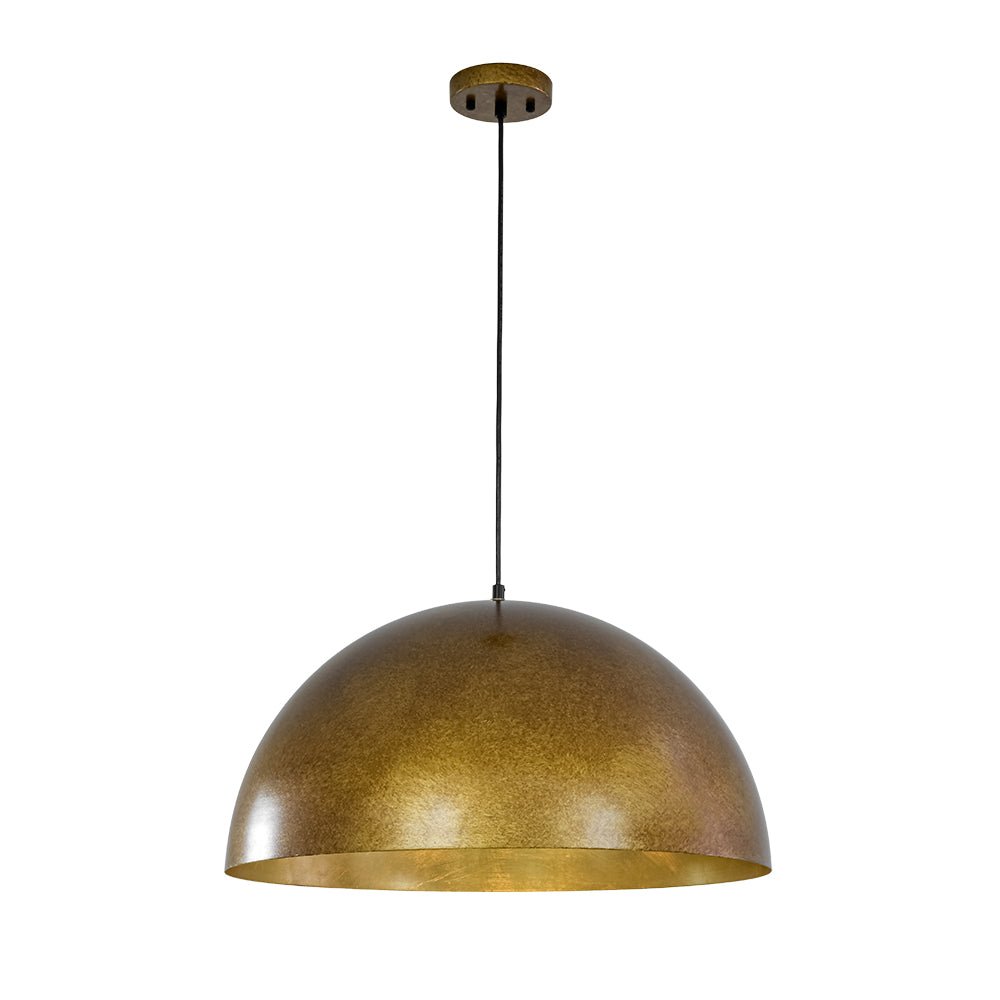 Gloruvux Oversized Antique Dark Rust Metal Pendant Light