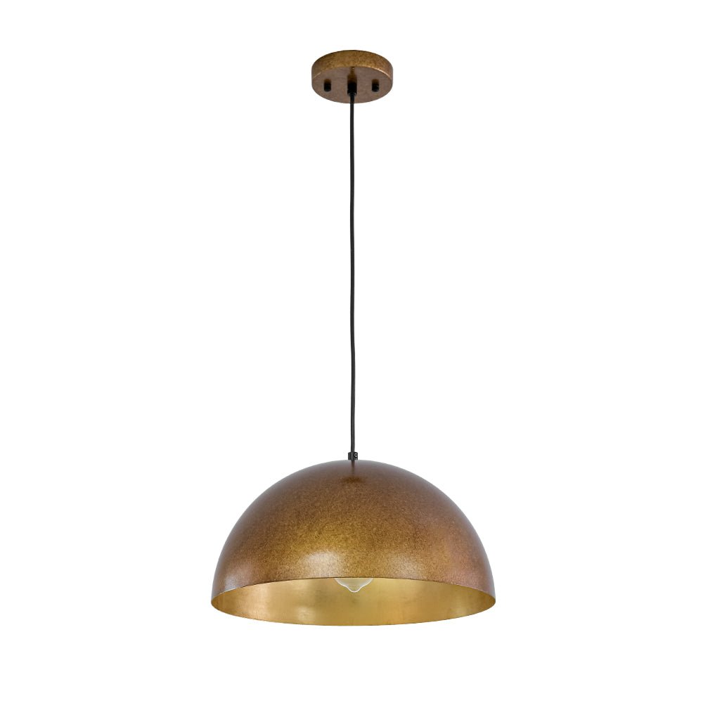 Gloruvux Oversized Antique Dark Rust Metal Pendant Light