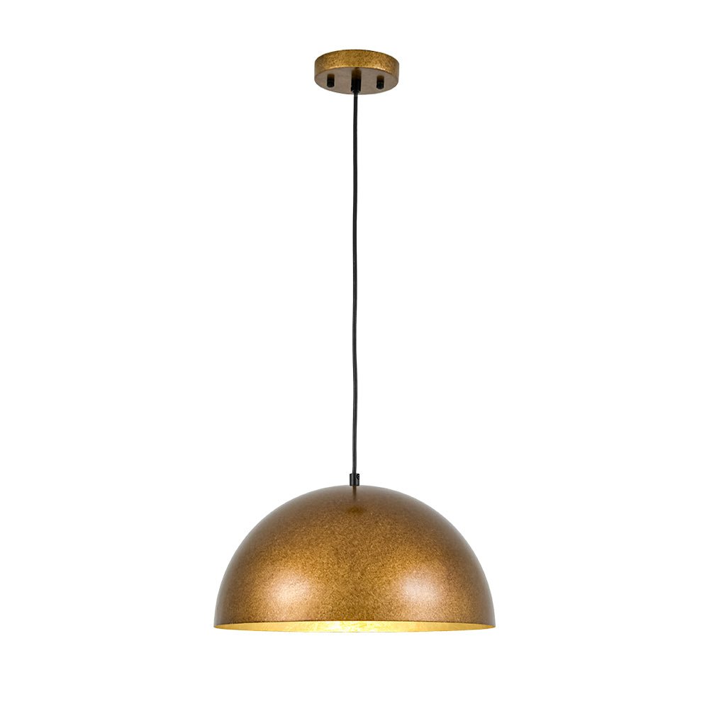 Gloruvux Oversized Antique Dark Rust Metal Pendant Light