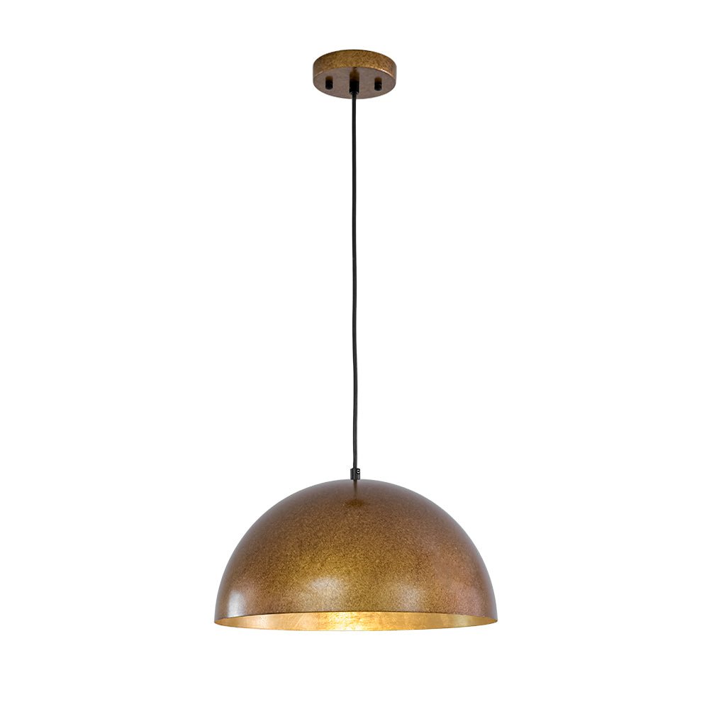Gloruvux Oversized Antique Dark Rust Metal Pendant Light