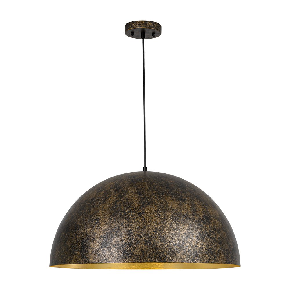 Gloruvux Oversized Antique Dark Rust Metal Pendant Light