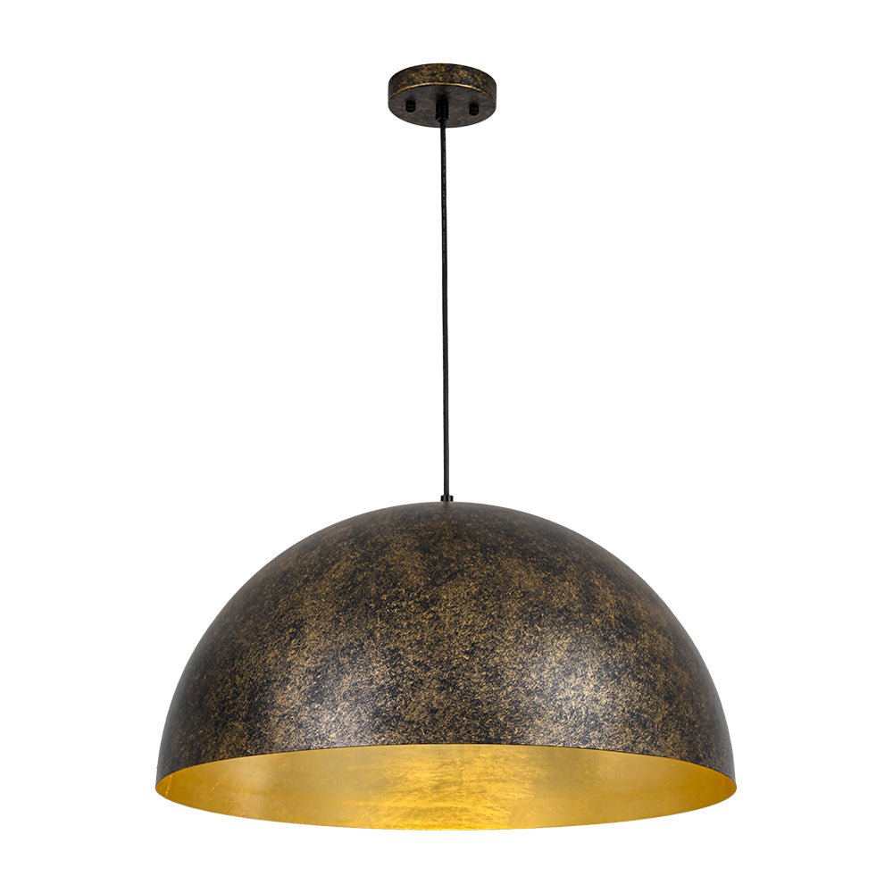 Gloruvux Oversized Antique Dark Rust Metal Pendant Light