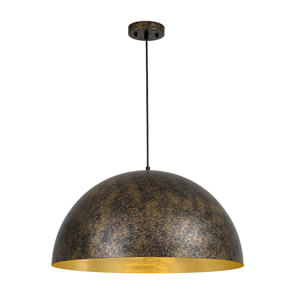Gloruvux Oversized Antique Dark Rust Metal Pendant Light