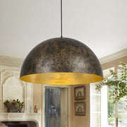 Gloruvux Oversized Antique Dark Rust Metal Pendant Light