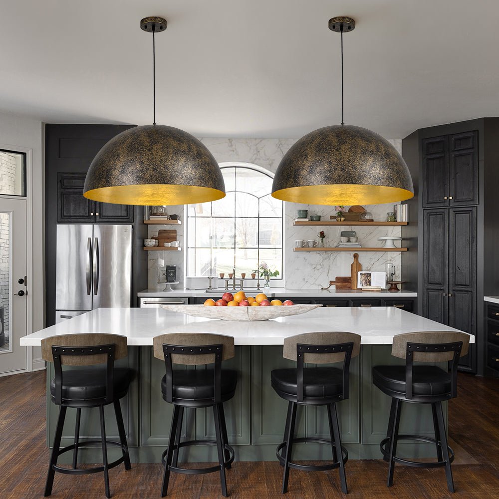 Gloruvux Oversized Antique Dark Rust Metal Pendant Light