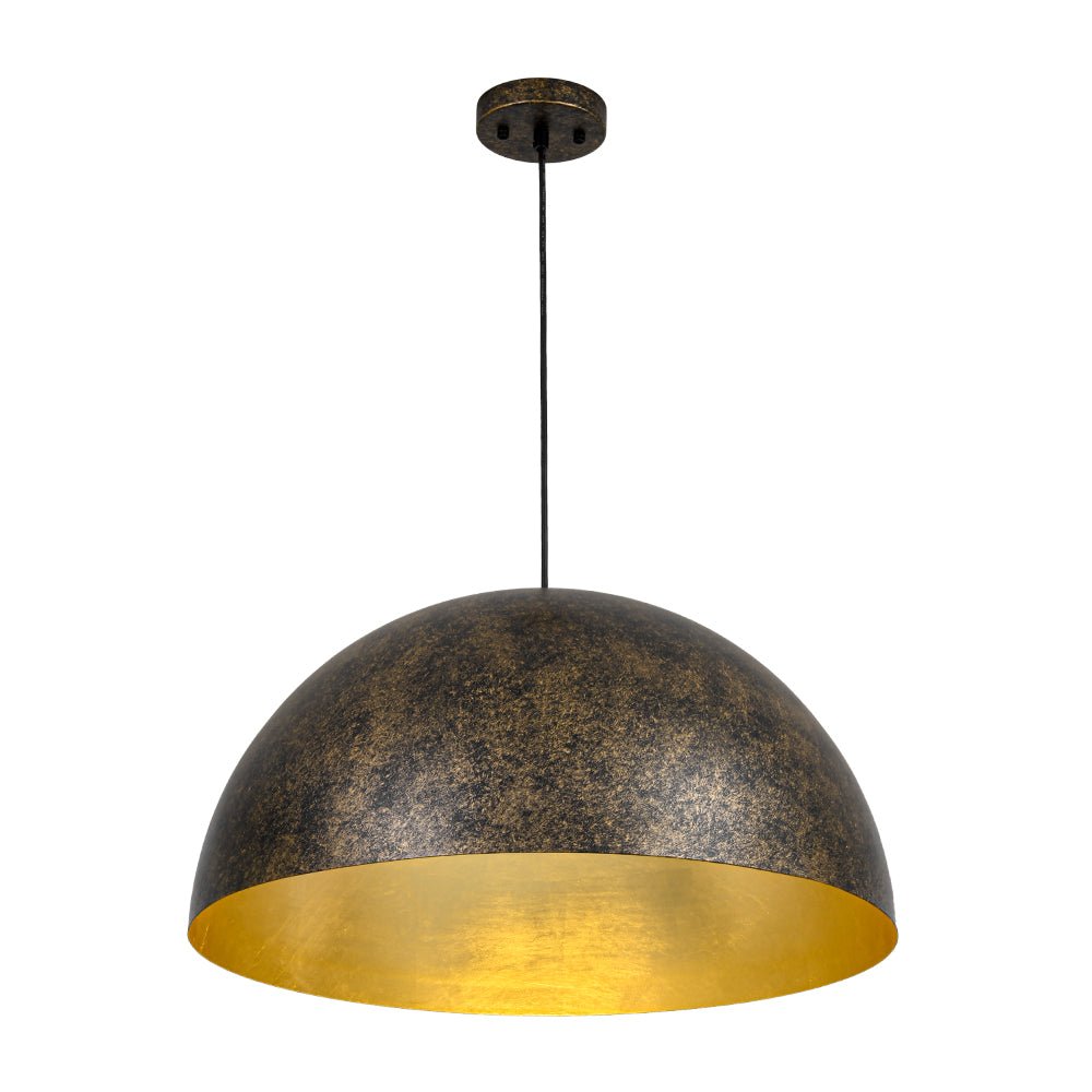 Gloruvux Oversized Antique Dark Rust Metal Pendant Light