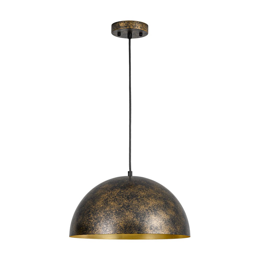 Gloruvux Oversized Antique Dark Rust Metal Pendant Light