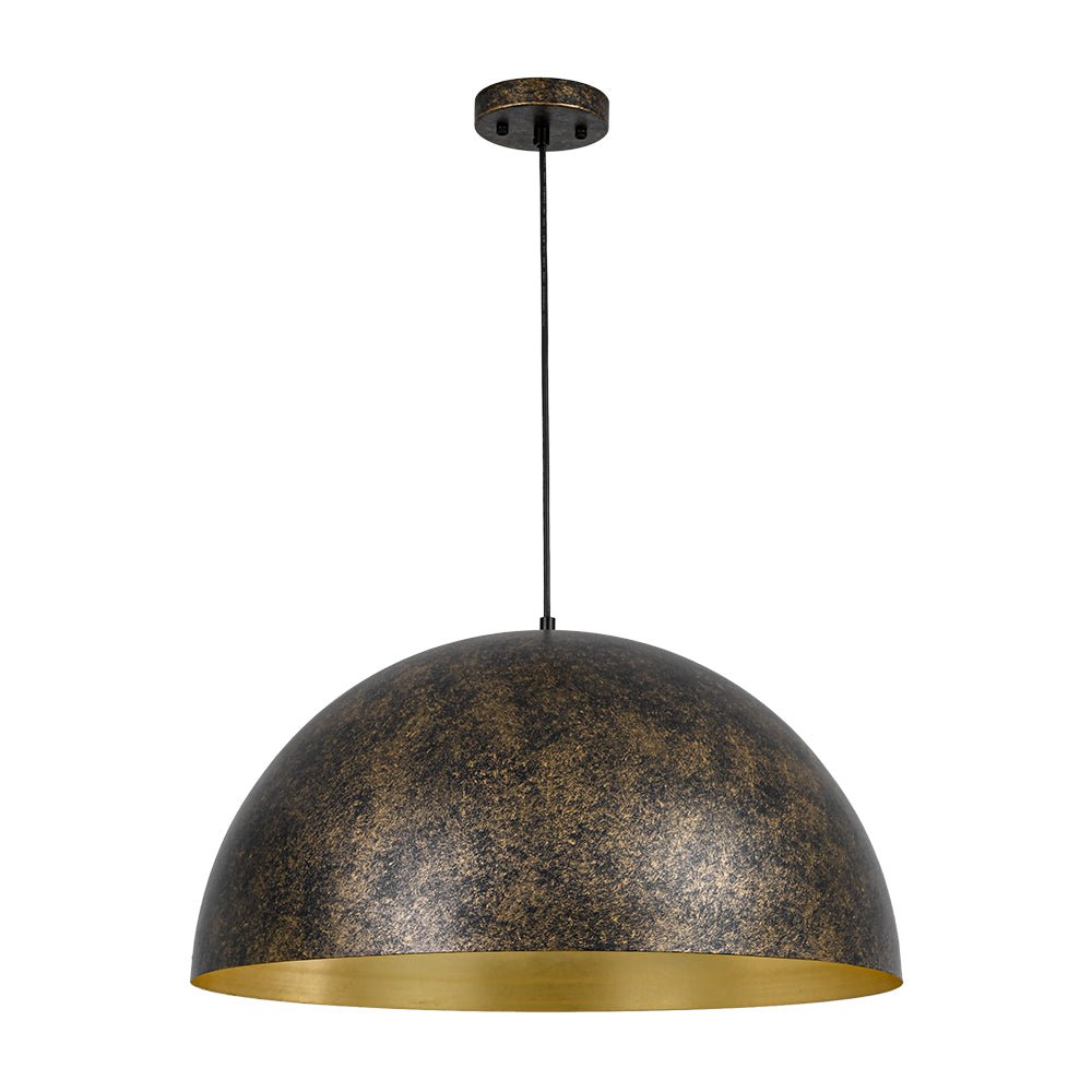 Gloruvux Oversized Antique Dark Rust Metal Pendant Light