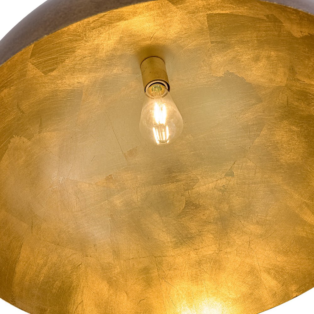 Gloruvux Oversized Antique Dark Rust Metal Pendant Light