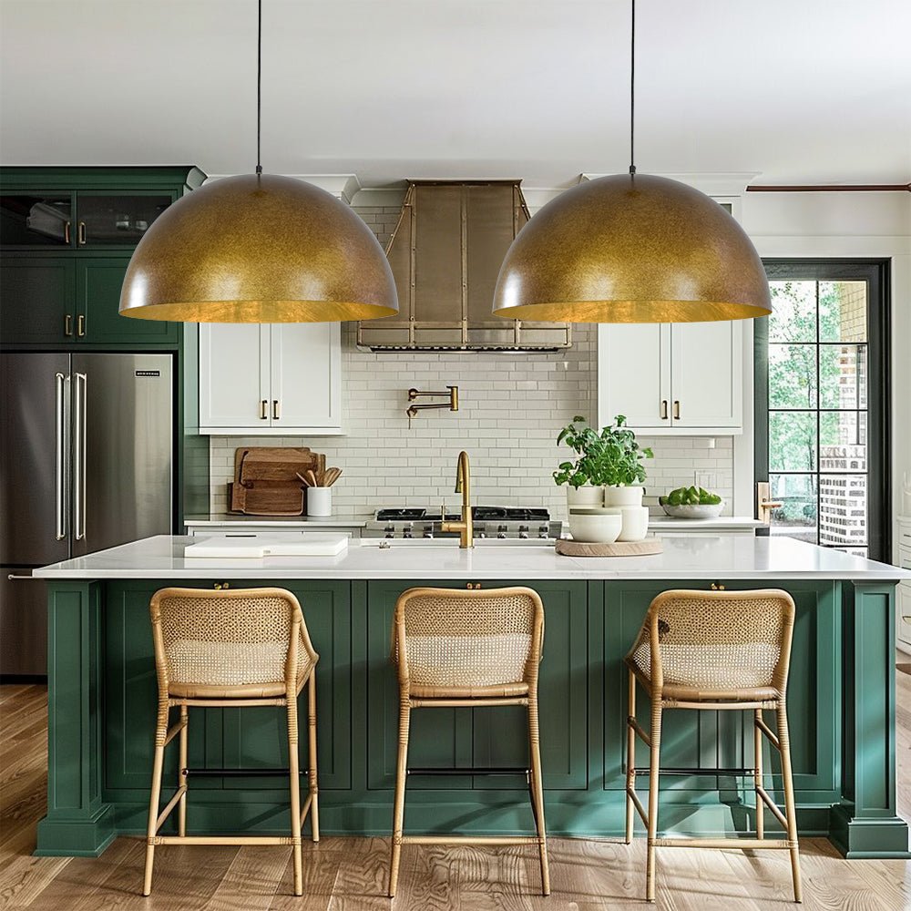 Gloruvux Oversized Antique Dark Rust Metal Pendant Light