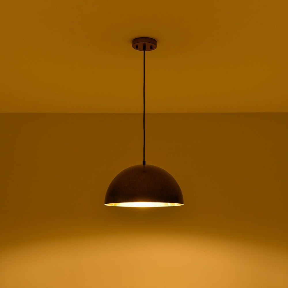 Gloruvux Oversized Antique Dark Rust Metal Pendant Light