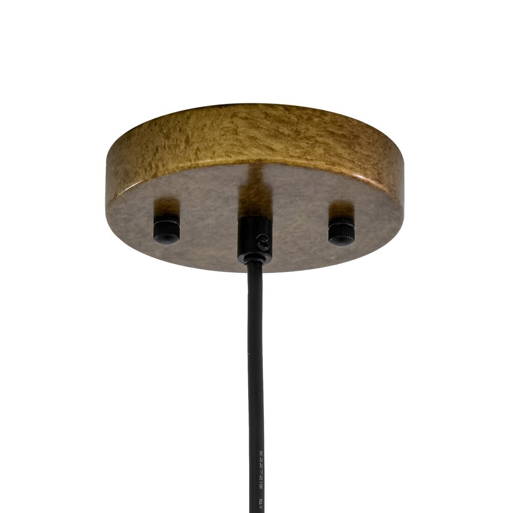 Gloruvux Oversized Antique Dark Rust Metal Pendant Light