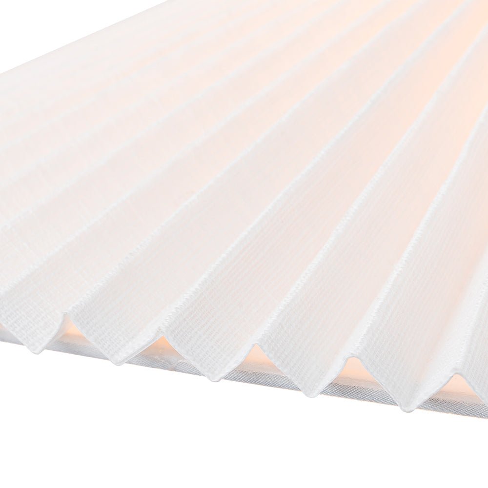 Sifuvyx Oversized Pleated Shallow White Linen Metal Pendant Light