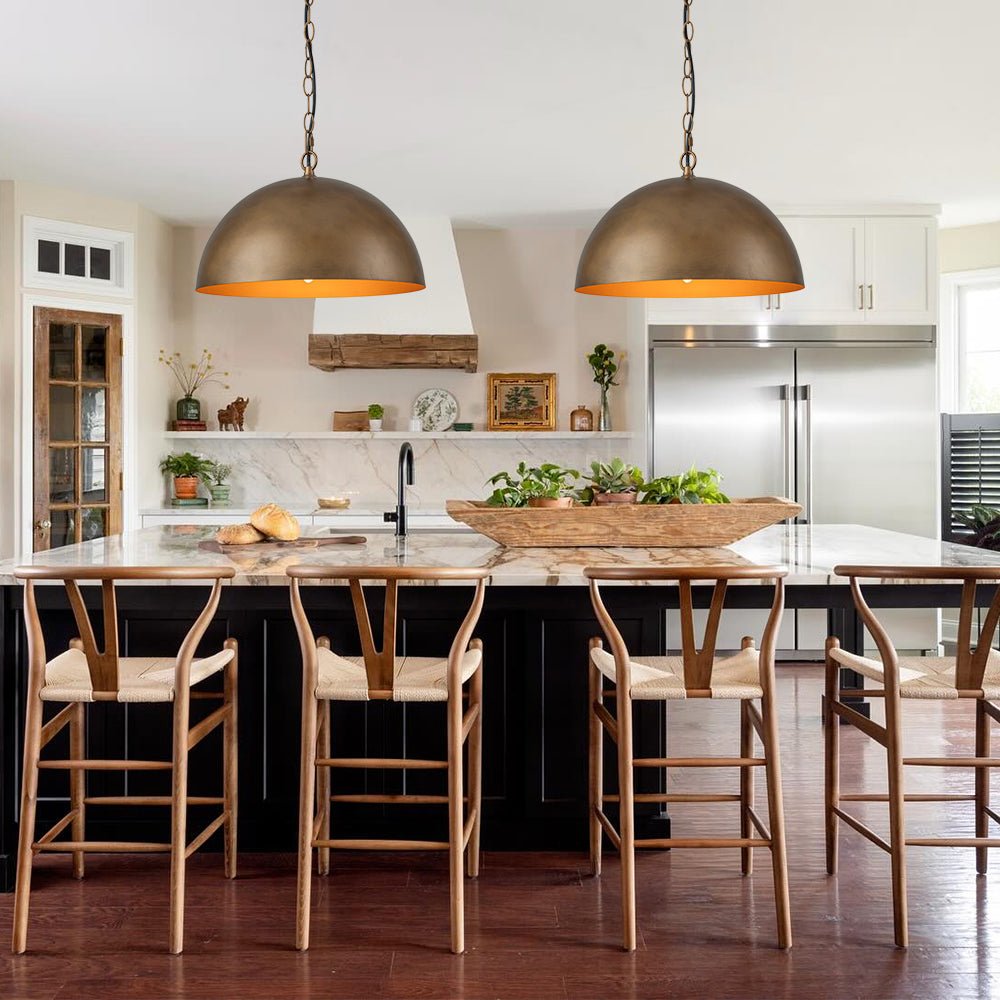 Yrvari Oversized Vintage Bronze Metal Pendant Light