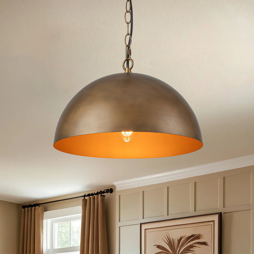 Yrvari Oversized Vintage Bronze Metal Pendant Light