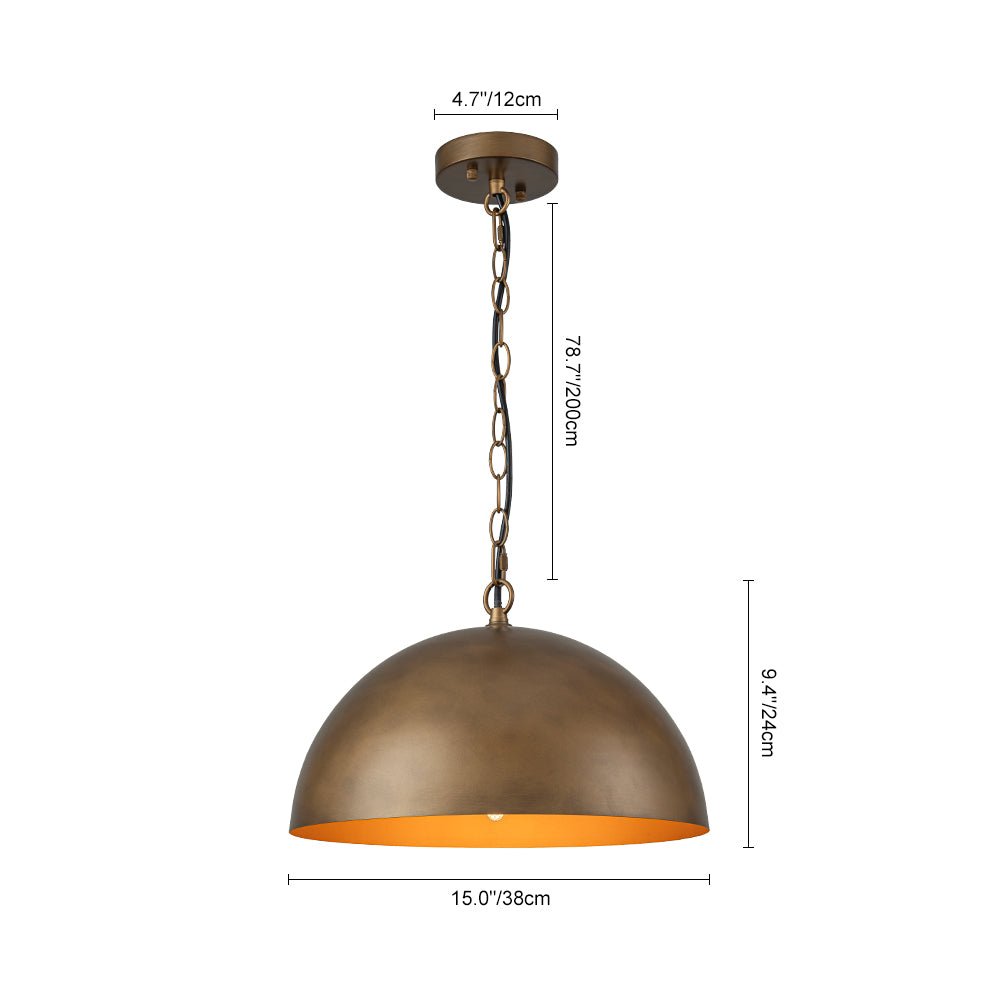 Yrvari Oversized Vintage Bronze Metal Pendant Light