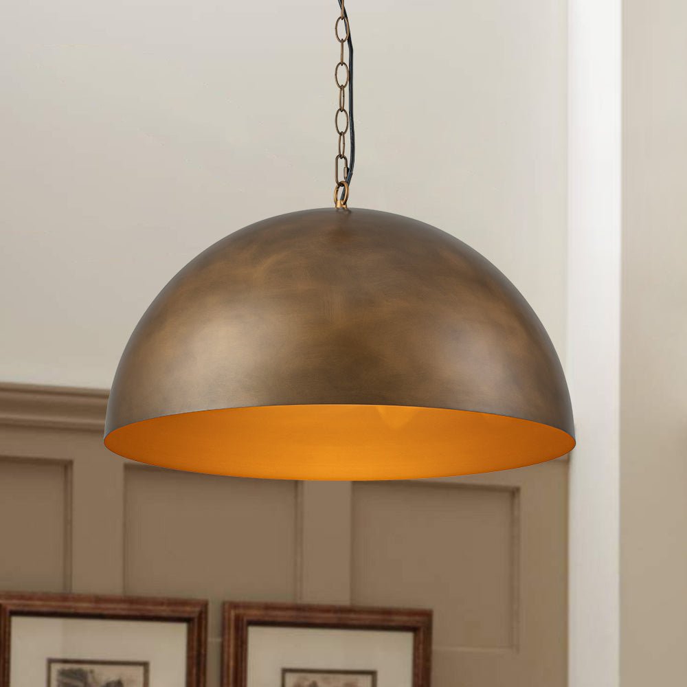 Yrvari Oversized Vintage Bronze Metal Pendant Light