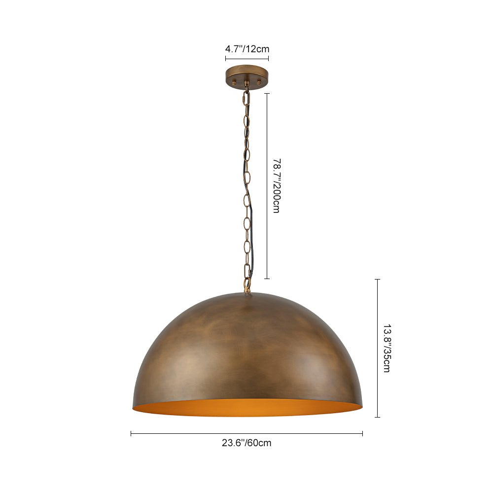 Yrvari Oversized Vintage Bronze Metal Pendant Light