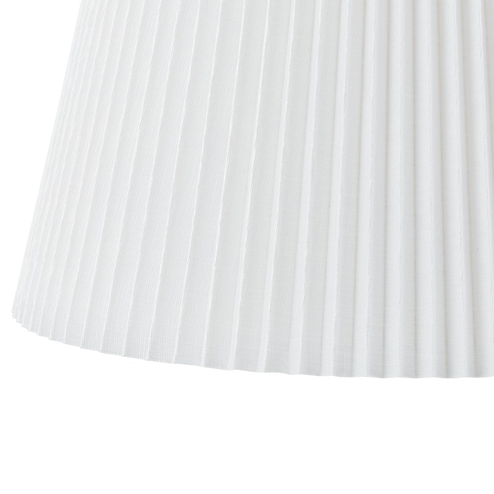 Qvistuvyr Pleated Linen Conical Drum White Metal Pendant Light