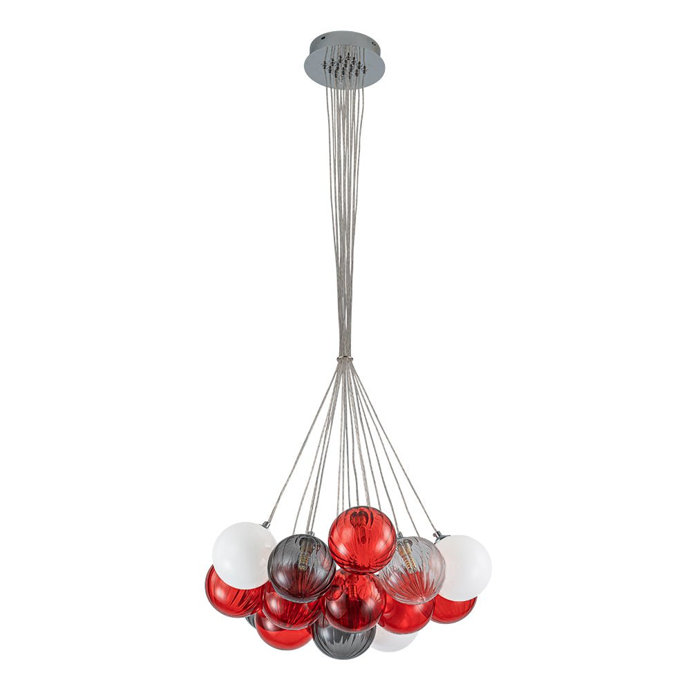 Ostruvyr Pop Art Orange Hue Cluster Globe Glass Chandelier - Lamp Copper