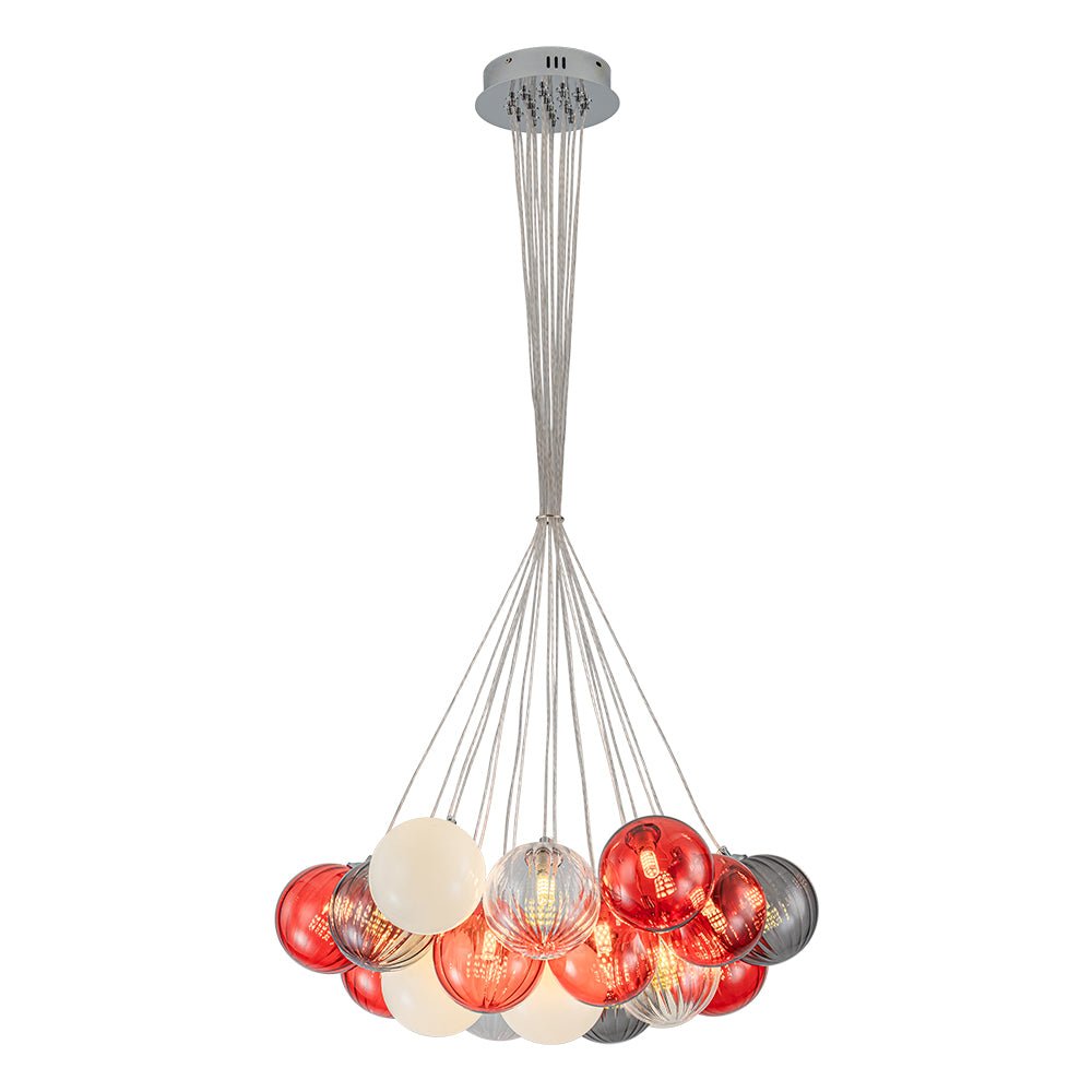 Ostruvyr Pop Art Orange Hue Cluster Globe Glass Chandelier - Lamp Copper