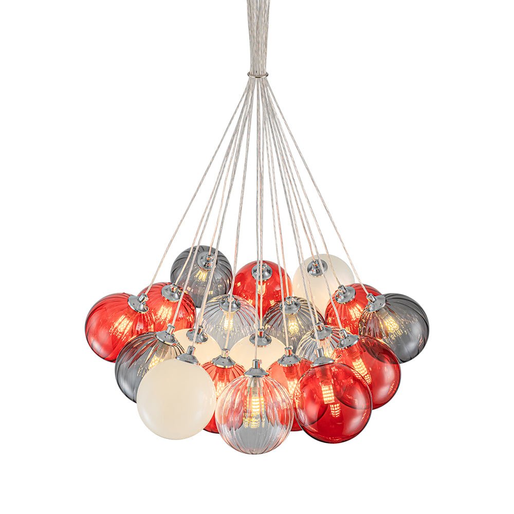 Ostruvyr Pop Art Orange Hue Cluster Globe Glass Chandelier - Lamp Copper
