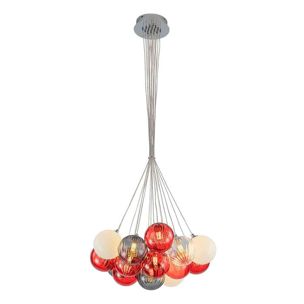 Ostruvyr Pop Art Orange Hue Cluster Globe Glass Chandelier - Lamp Copper