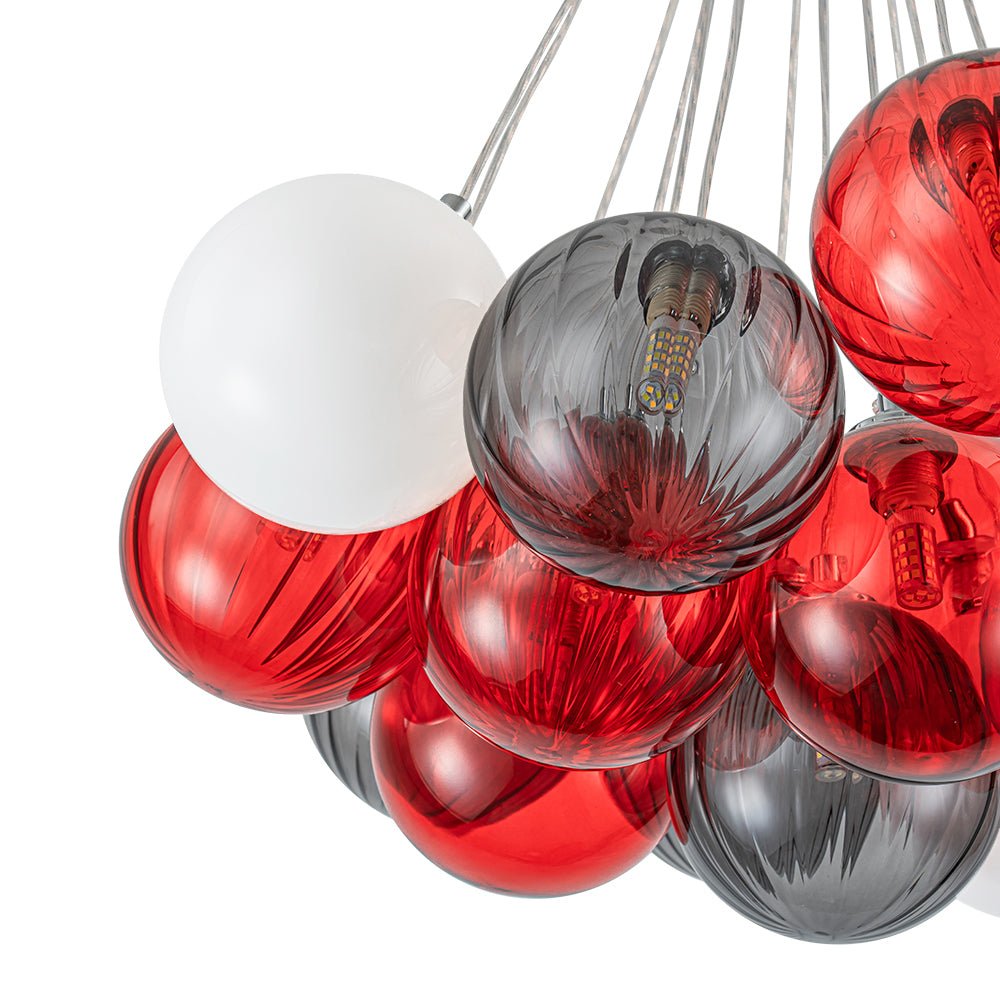 Ostruvyr Pop Art Orange Hue Cluster Globe Glass Chandelier - Lamp Copper