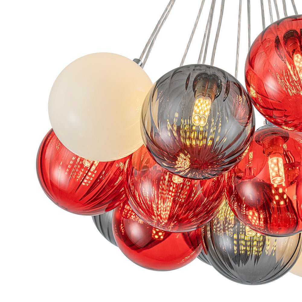 Ostruvyr Pop Art Orange Hue Cluster Globe Glass Chandelier - Lamp Copper