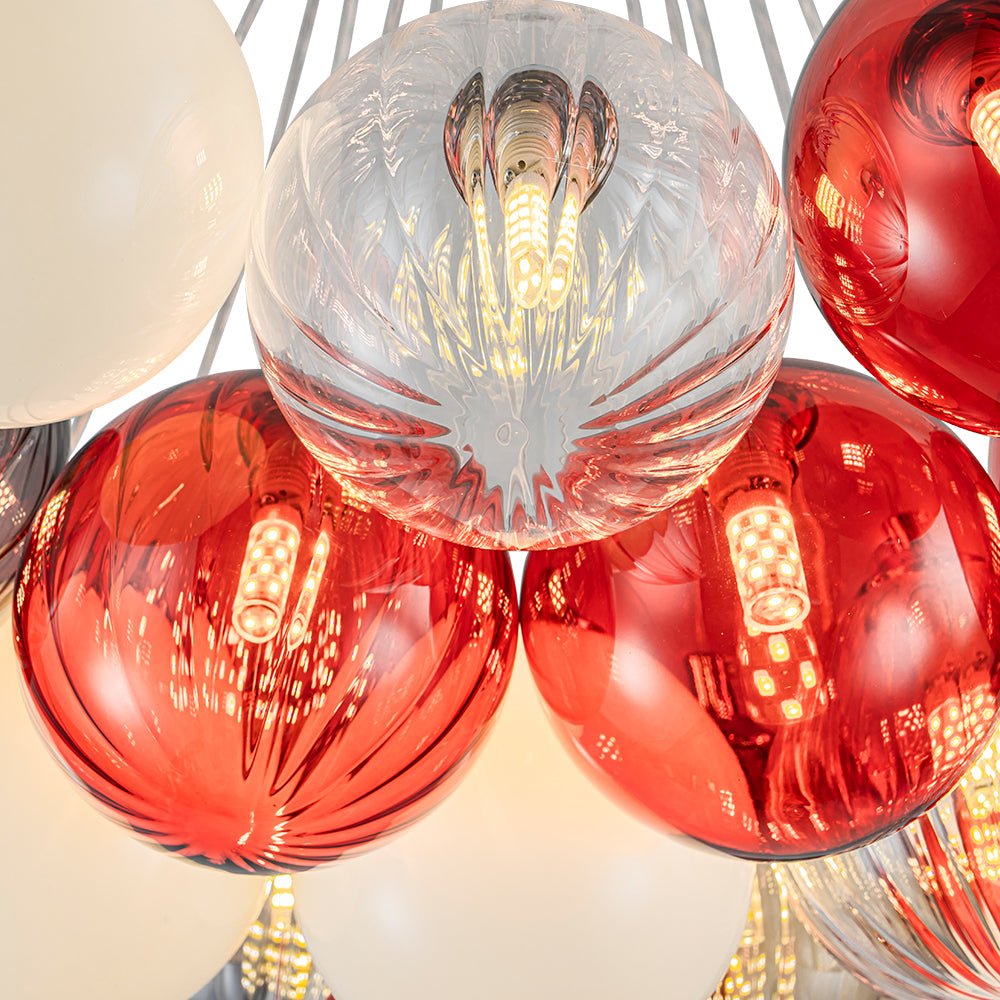 Ostruvyr Pop Art Orange Hue Cluster Globe Glass Chandelier - Lamp Copper