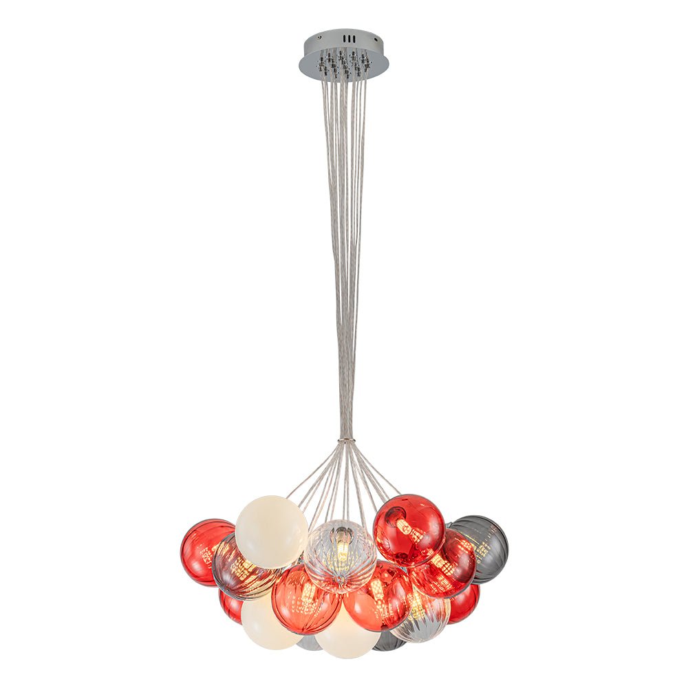 Ostruvyr Pop Art Orange Hue Cluster Globe Glass Chandelier - Lamp Copper
