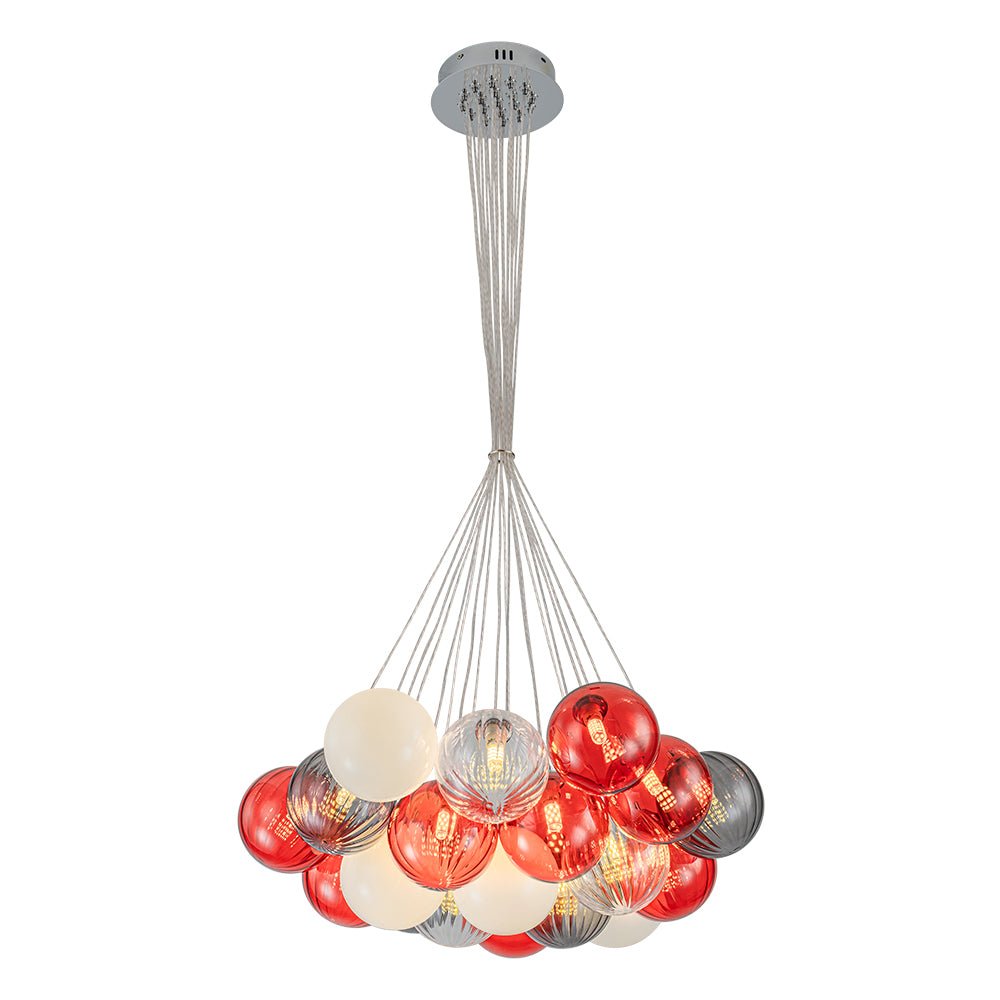 Ostruvyr Pop Art Orange Hue Cluster Globe Glass Chandelier - Lamp Copper