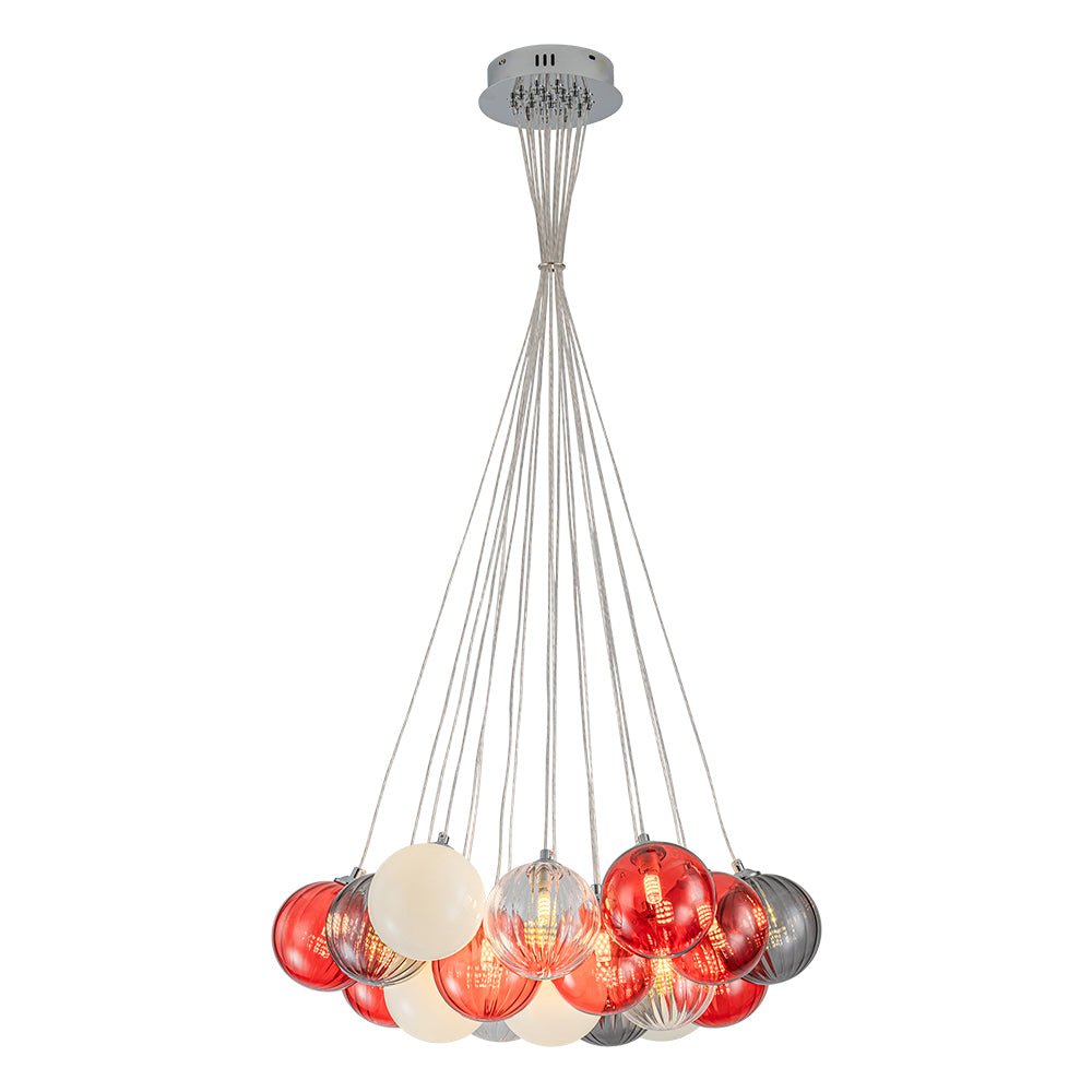 Ostruvyr Pop Art Orange Hue Cluster Globe Glass Chandelier - Lamp Copper