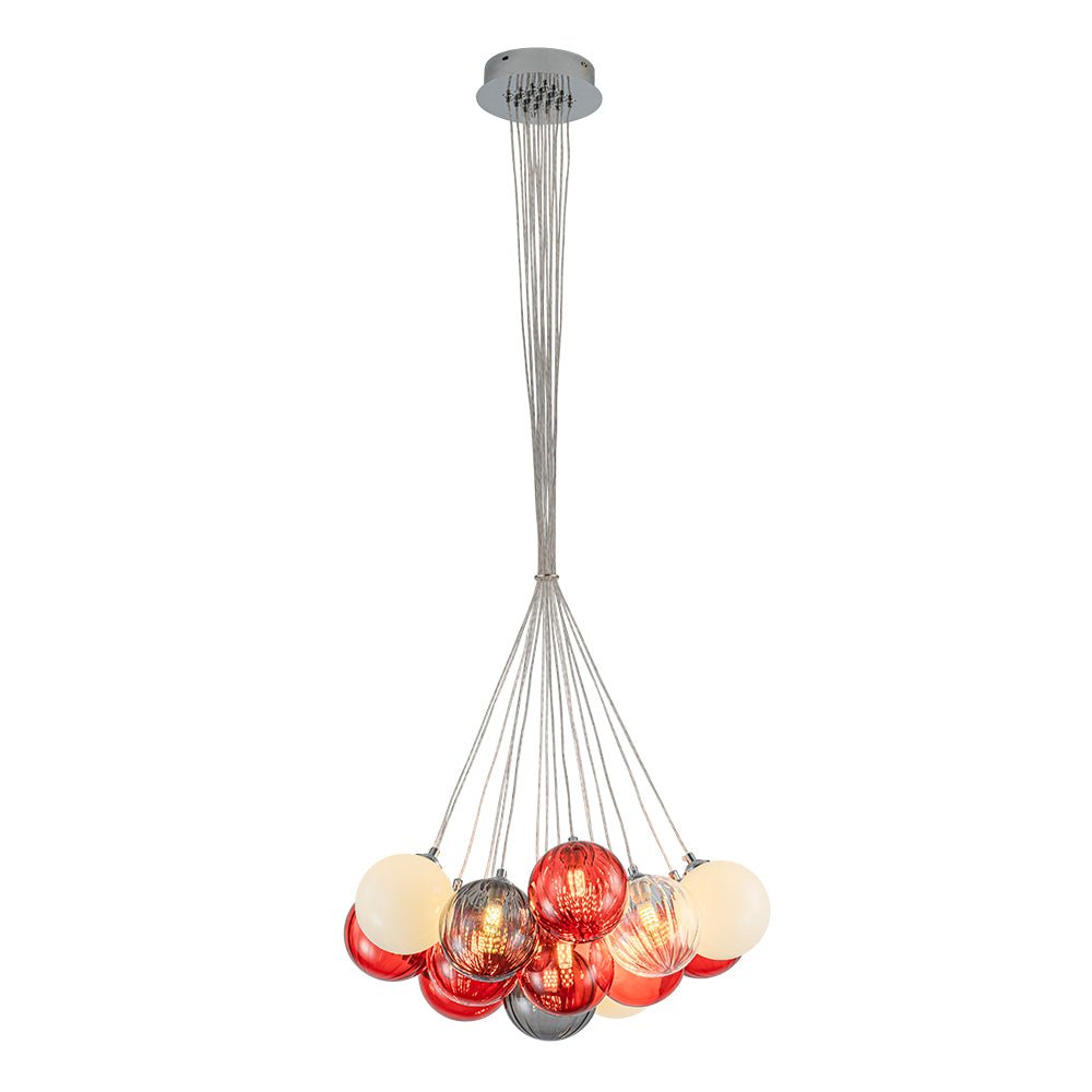 Ostruvyr Pop Art Orange Hue Cluster Globe Glass Chandelier - Lamp Copper