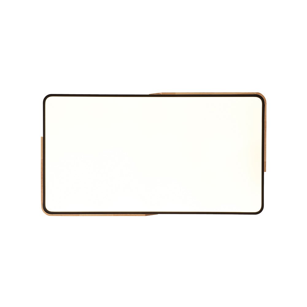 Raudunix Minimalist Rectangle Wood Flush Mount Ceiling Light
