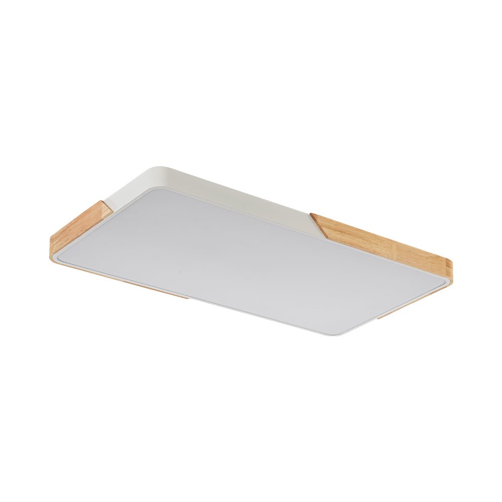 Raudunix Minimalist Rectangle Wood Flush Mount Ceiling Light