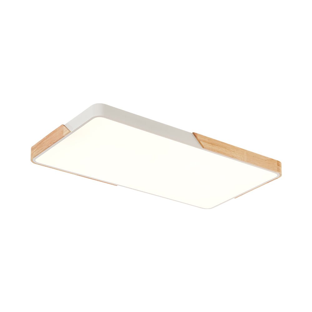 Raudunix Minimalist Rectangle Wood Flush Mount Ceiling Light