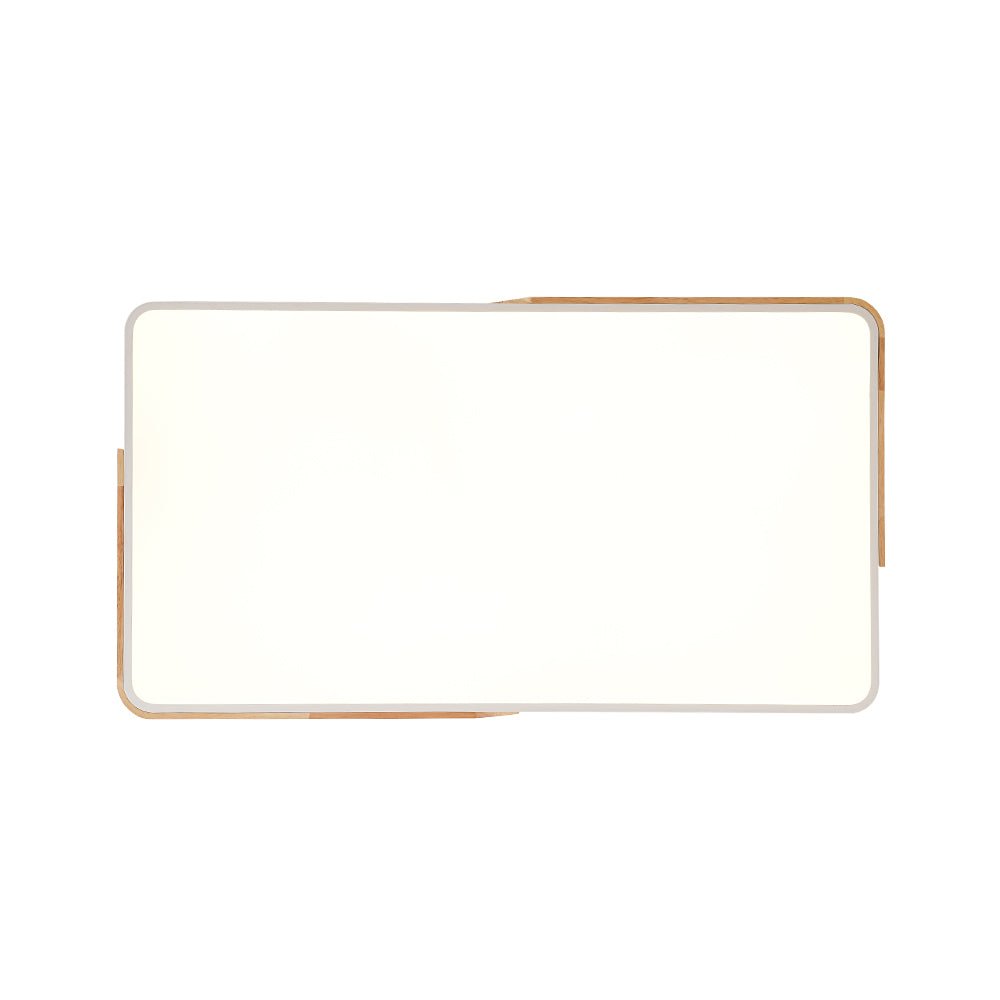 Raudunix Minimalist Rectangle Wood Flush Mount Ceiling Light