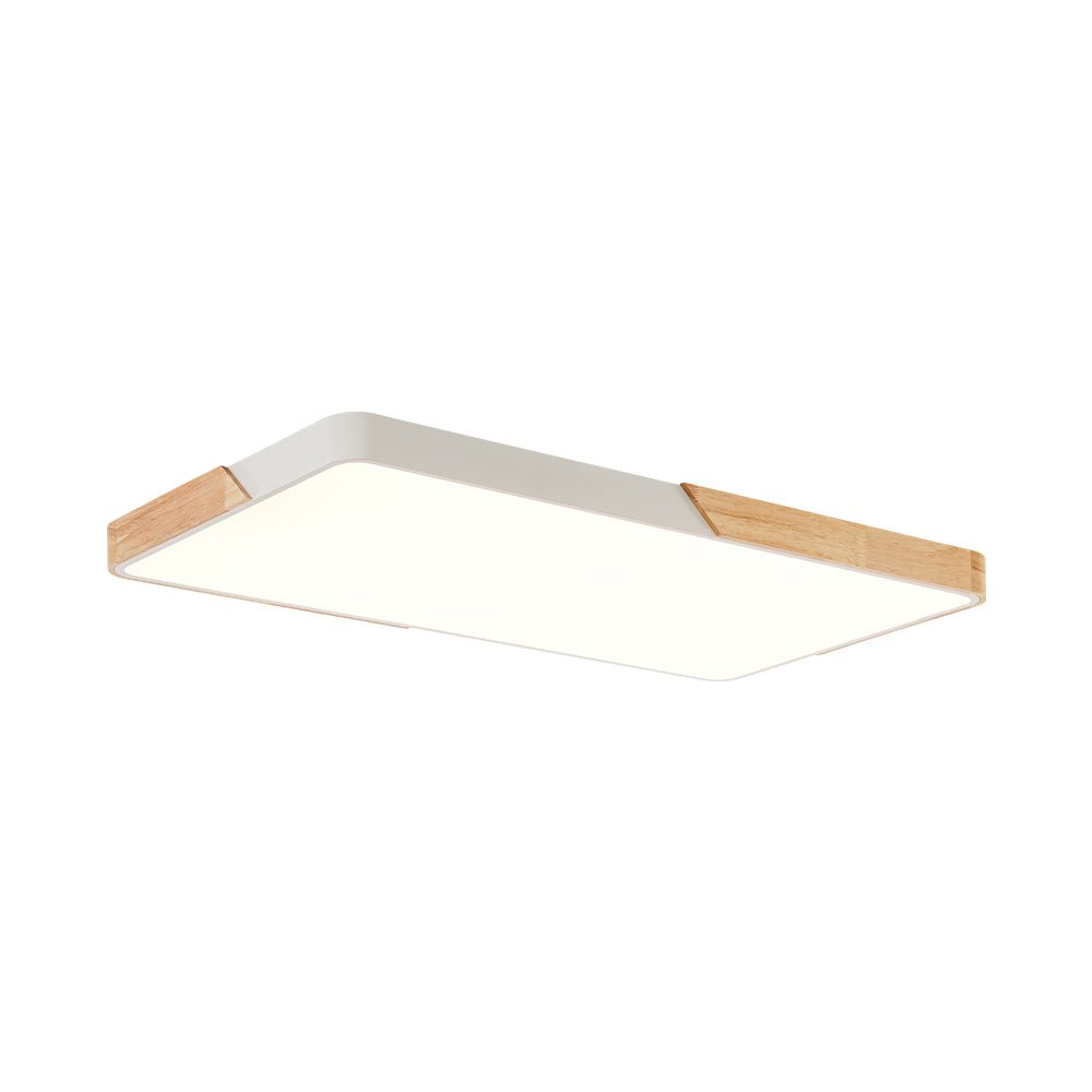 Raudunix Minimalist Rectangle Wood Flush Mount Ceiling Light