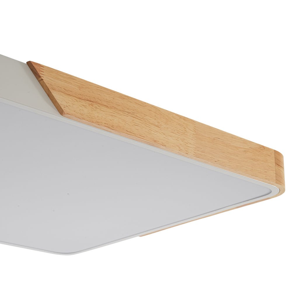 Raudunix Minimalist Rectangle Wood Flush Mount Ceiling Light