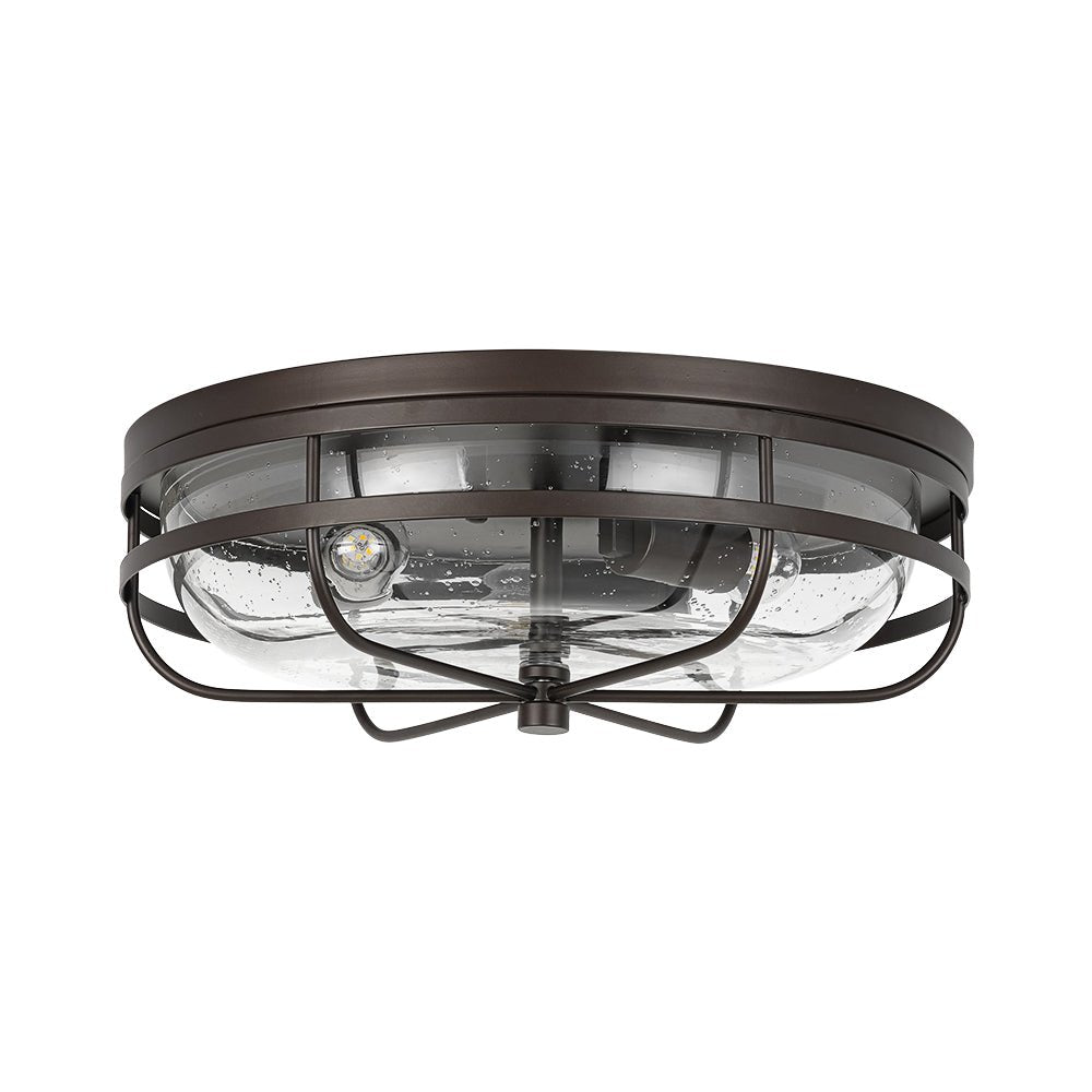 Vatnuvo Retro Round Seeded Glass Flush Mount Light