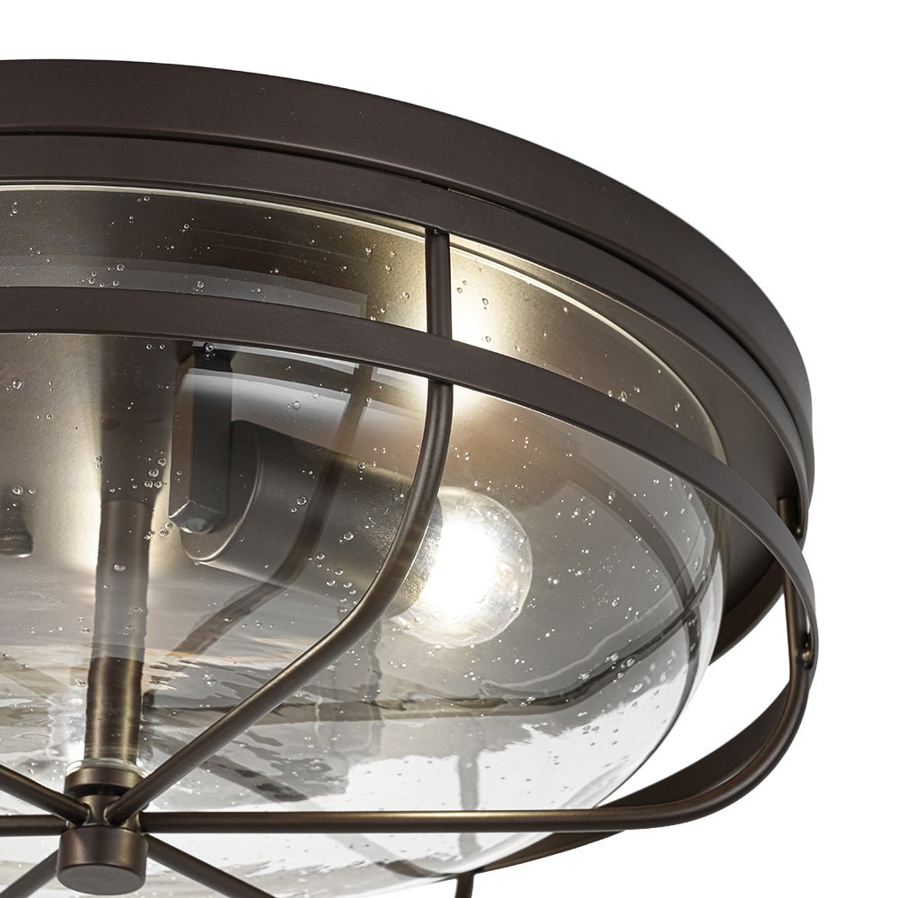 Vatnuvo Retro Round Seeded Glass Flush Mount Light